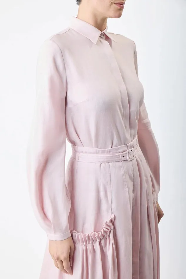 Gabriela Hearst Skirts Women Cyrielle Pleated Skirt In Blush Aloe Linen