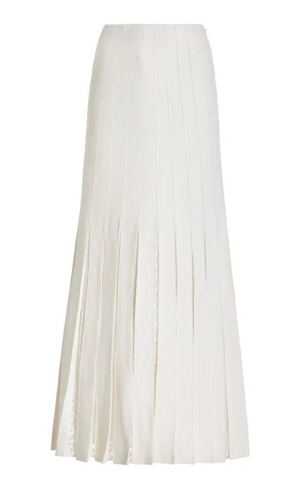 Gabriela Hearst Skirts Women Debutante Knit Pleated Skirt In Ivory Merino Wool
