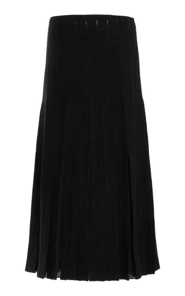 Gabriela Hearst Skirts Women Del Knit Pleated Skirt In Black Wool