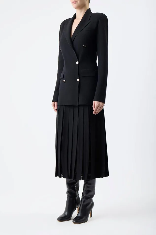Gabriela Hearst Skirts Women Del Knit Pleated Skirt In Black Wool