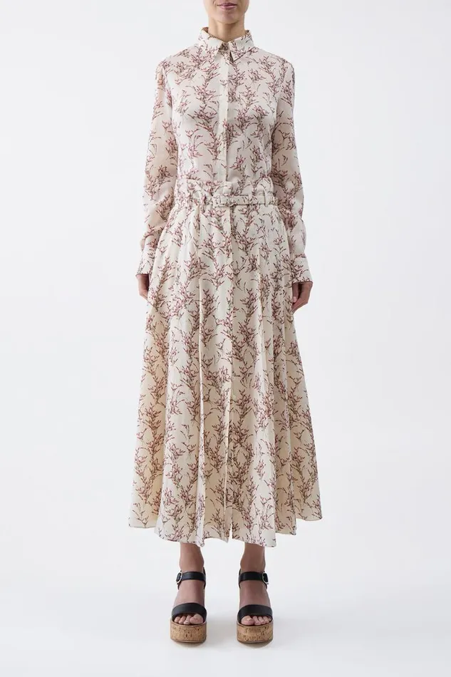 Gabriela Hearst Skirts Women Dugald Pleated Skirt In Ivory Multi Wool
