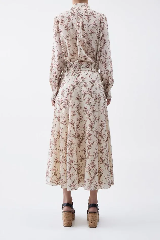 Gabriela Hearst Skirts Women Dugald Pleated Skirt In Ivory Multi Wool