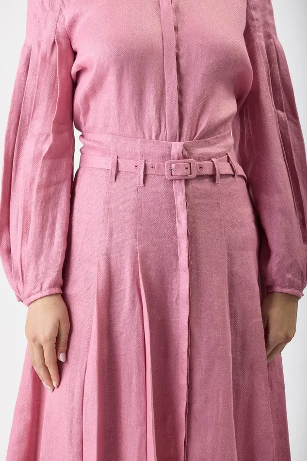 Gabriela Hearst Skirts Women Dugald Pleated Skirt In Rose Quartz Linen