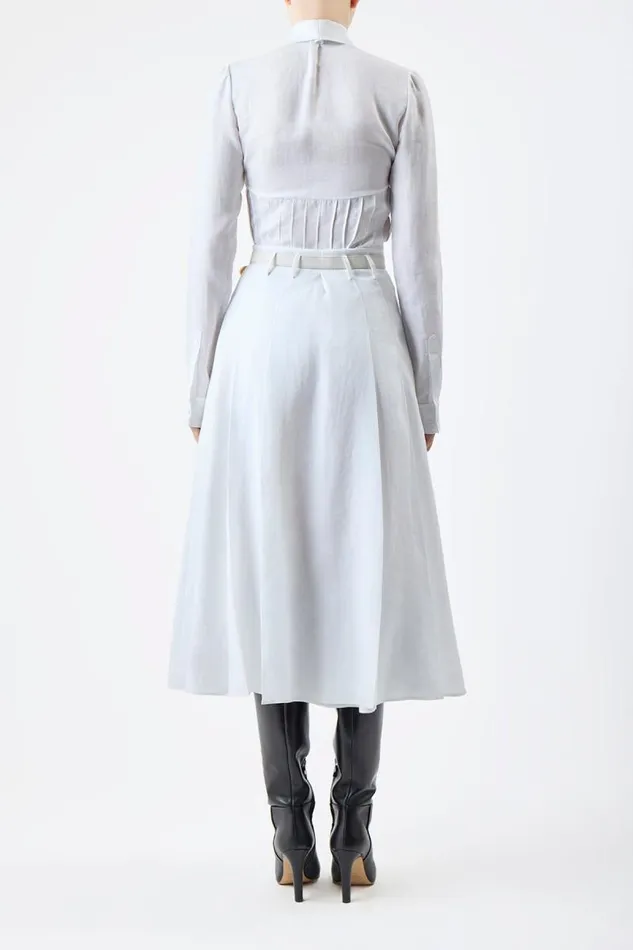 Gabriela Hearst Skirts Women Dugald Pleated Skirt In White Aloe Linen
