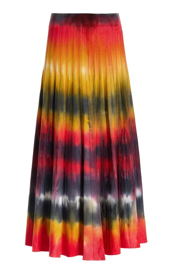 Gabriela Hearst Skirts Women Ella Corrugated Knit Skirt In Fire Tie Dye Cashmere Gabriela Hearst Skirts Women Ella Corrugated Knit Skirt In Fire Tie Dye Cashmere