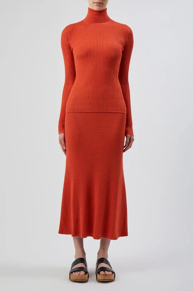 Gabriela Hearst Skirts Women Epper Knit Skirt In Spice Cashmere Silk