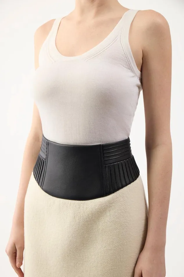 Gabriela Hearst Skirts Women Felix Skirt In Ivory DoubleFace Recycled Cashmere Felt With Nappa Leather Waistband