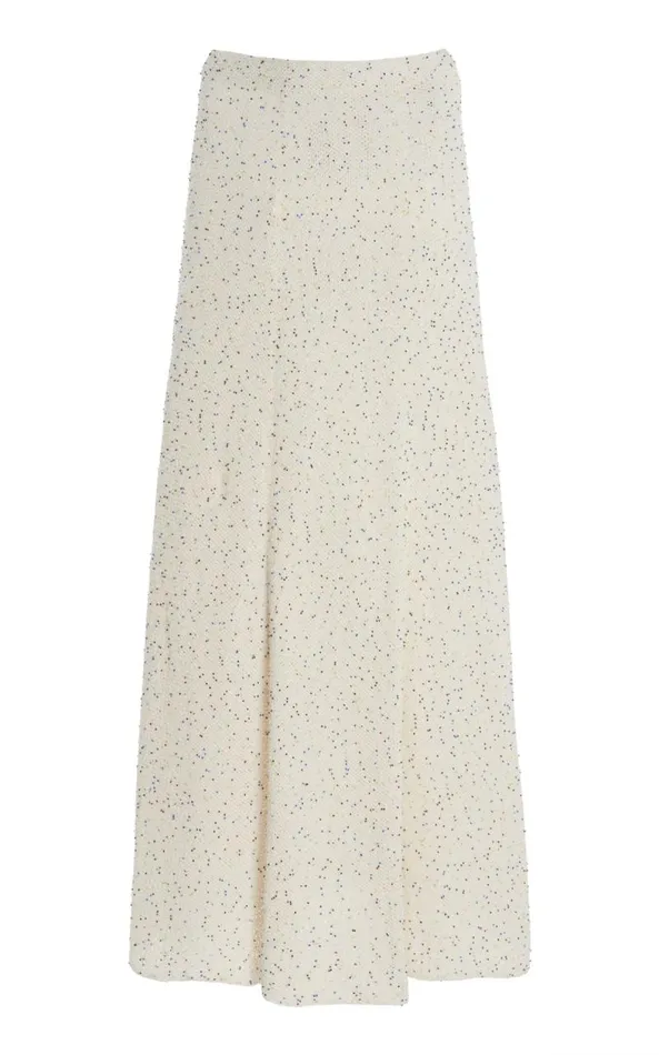 Gabriela Hearst Skirts Women Floris Knit Skirt In White Beaded Silk