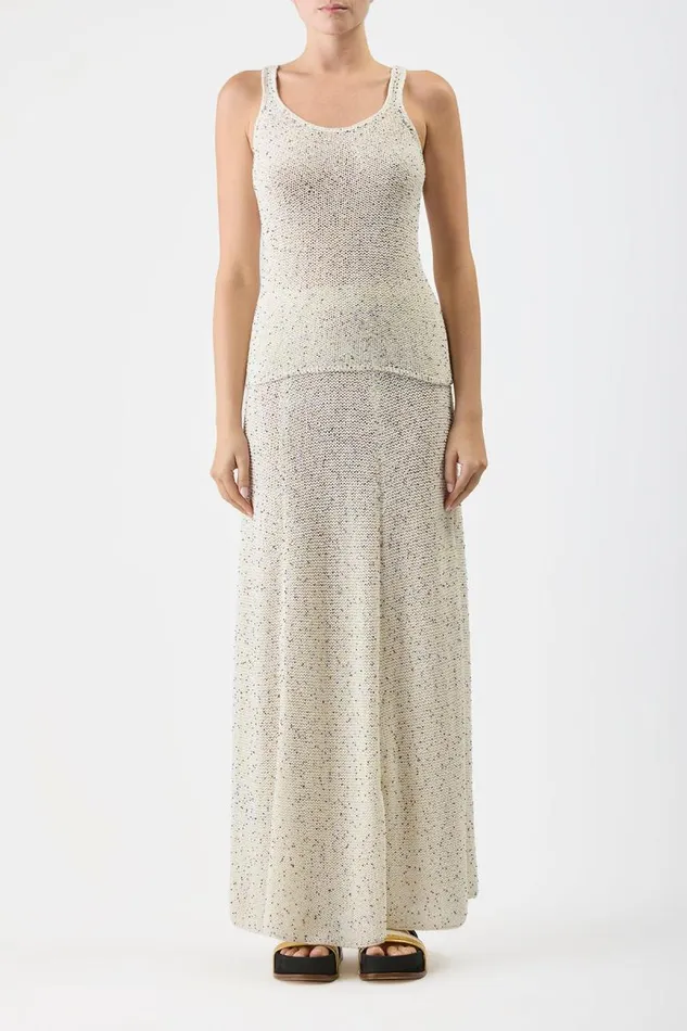 Gabriela Hearst Skirts Women Floris Knit Skirt In White Beaded Silk