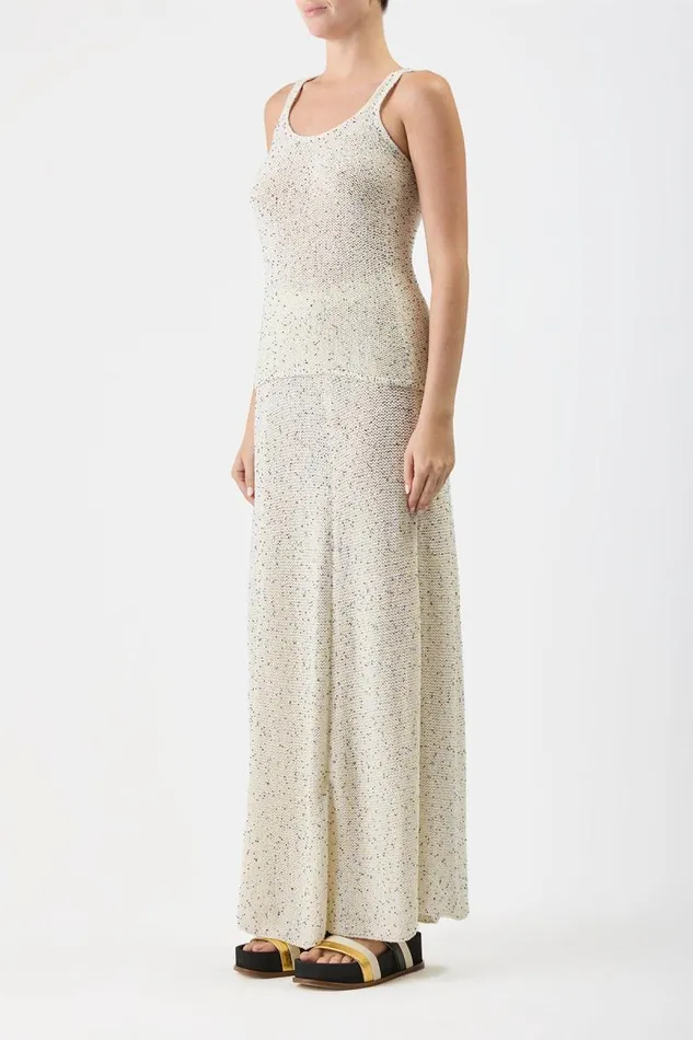 Gabriela Hearst Skirts Women Floris Knit Skirt In White Beaded Silk