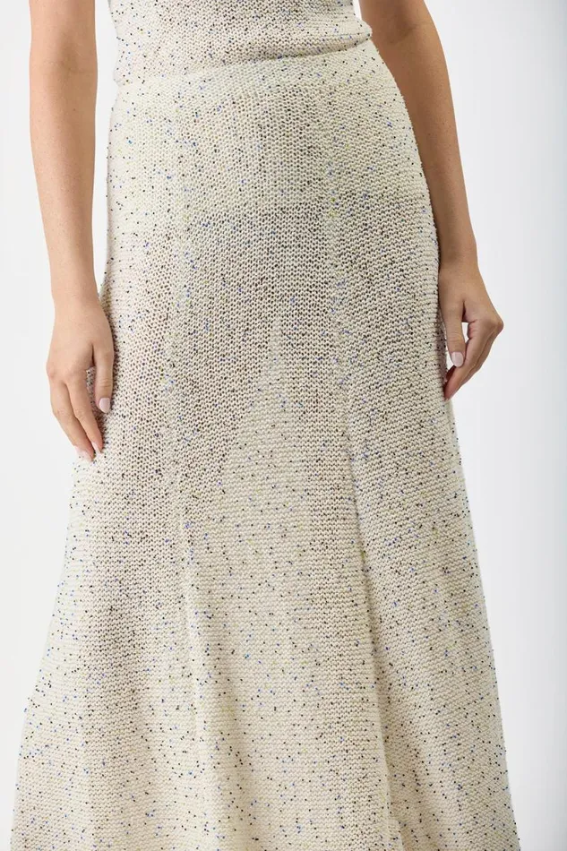 Gabriela Hearst Skirts Women Floris Knit Skirt In White Beaded Silk