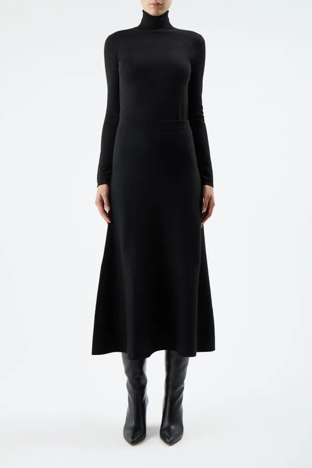 Gabriela Hearst Skirts Women Freddie Knit Skirt In Black Merino Wool Cashmere
