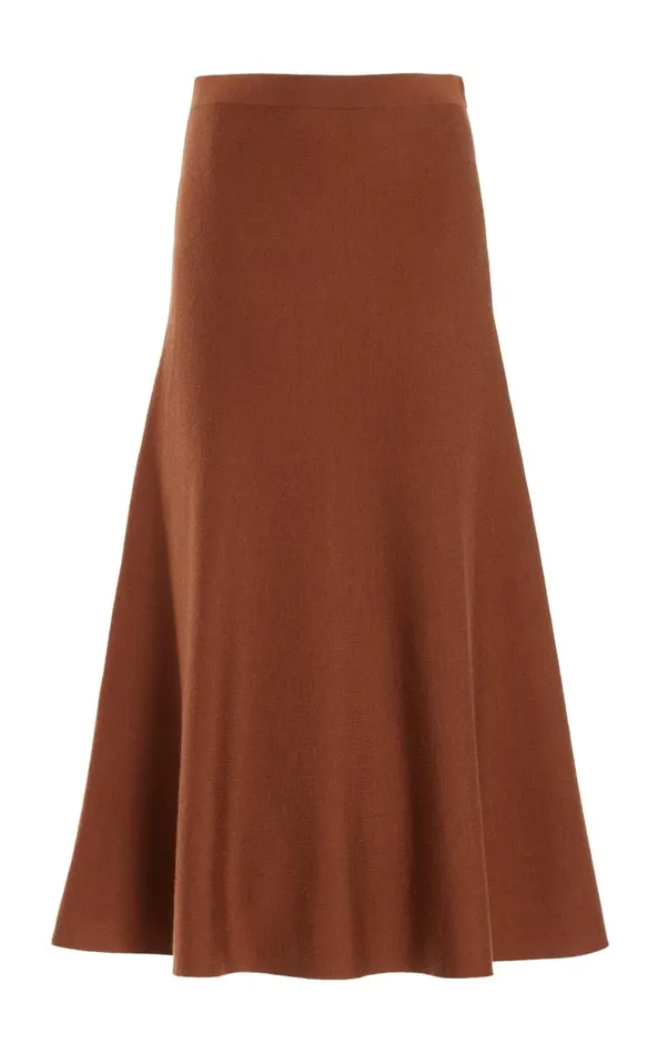 Gabriela Hearst Skirts Women Freddie Knit Skirt In Cognac Merino Wool Cashmere Gabriela Hearst Skirts Women Freddie Knit Skirt In Cognac Merino Wool Cashmere