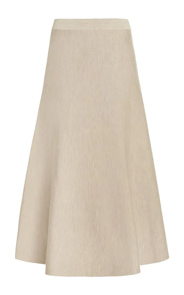 Gabriela Hearst Skirts Women Freddie Knit Skirt In Oatmeal Merino Wool Cashmere Gabriela Hearst Skirts Women Freddie Knit Skirt In Oatmeal Merino Wool Cashmere