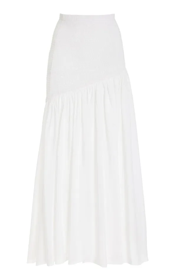 Gabriela Hearst Skirts Women Maxwell Shirred Skirt In Ivory Linen Silk Gauze