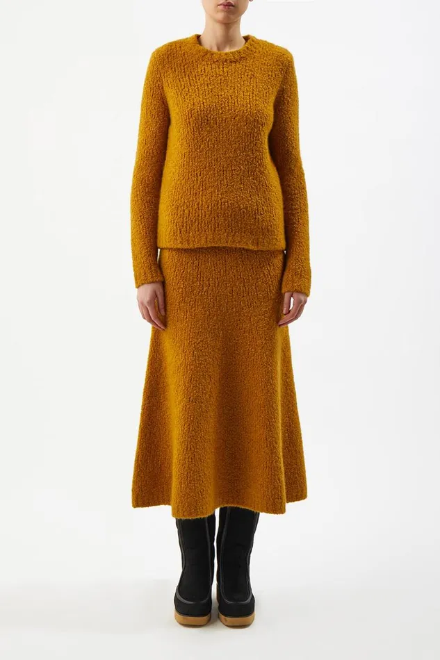 Gabriela Hearst Skirts Women Pablo Knit Skirt In Saffron Cashmere Boucle
