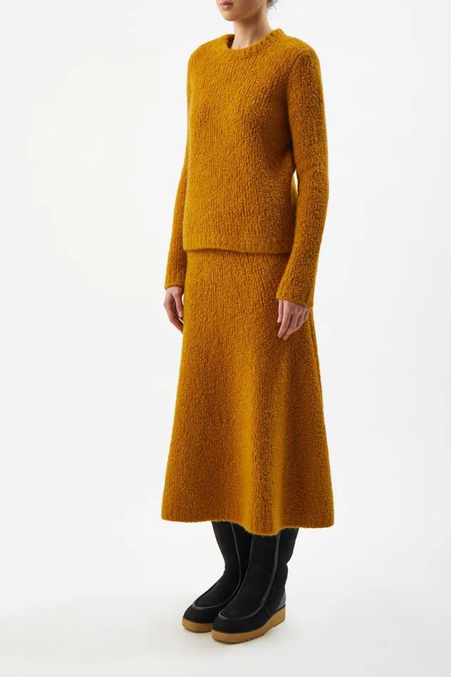 Gabriela Hearst Skirts Women Pablo Knit Skirt In Saffron Cashmere Boucle