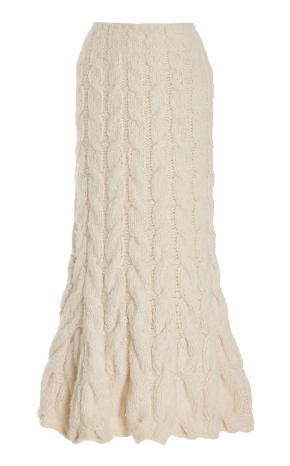Gabriela Hearst Skirts Women Sienna Knit Skirt In Ivory Welfat Cashmere