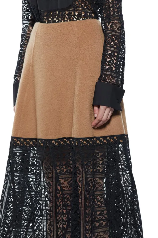 Gabriela Hearst Skirts Women Sorvino Lace Skirt In Camel DoubleFace Recycled Cashmere