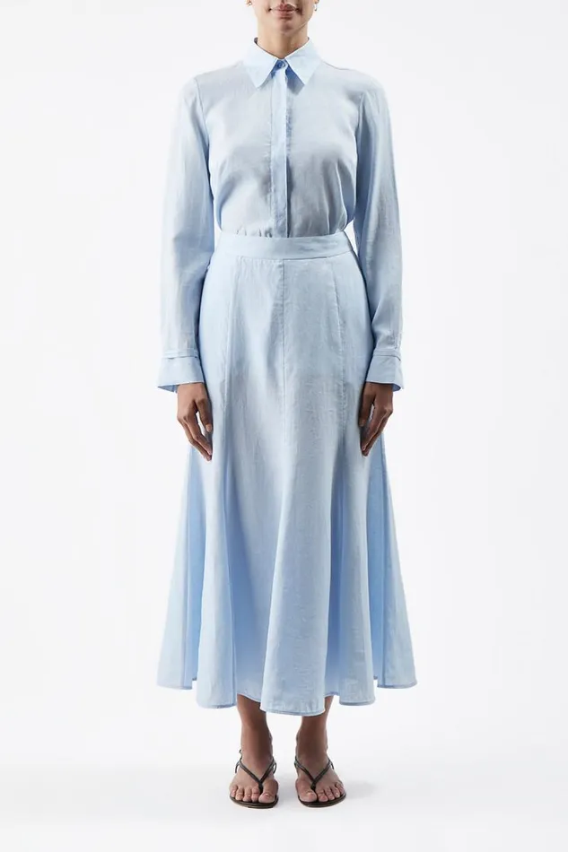Gabriela Hearst Skirts Women Tate Skirt In Light Blue Aloe Linen