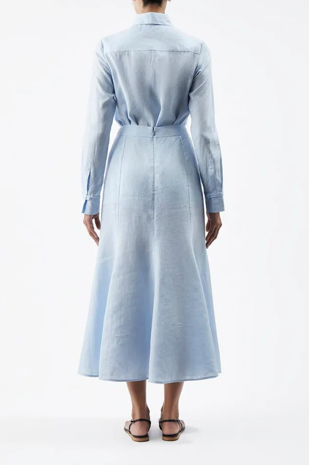 Gabriela Hearst Skirts Women Tate Skirt In Light Blue Aloe Linen