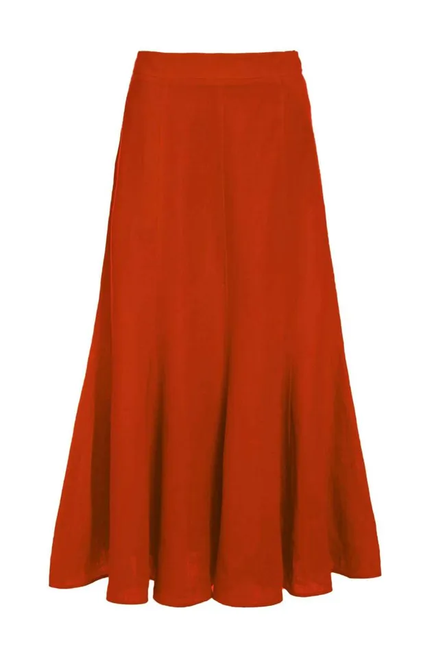 Gabriela Hearst Skirts Women Tate Skirt In Red Clay Aloe Linen
