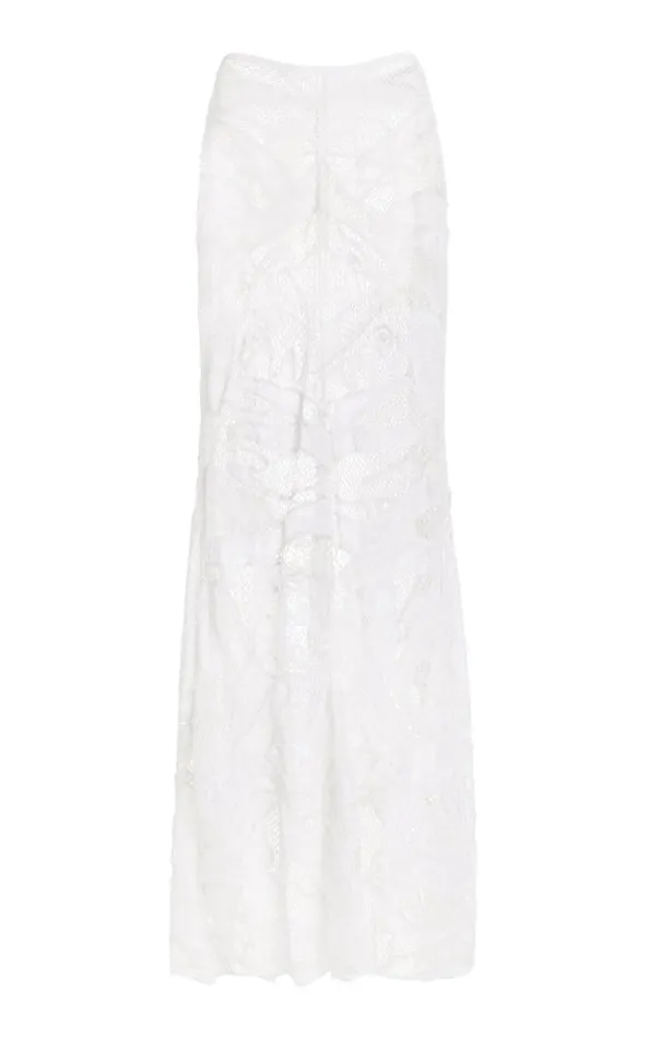 Gabriela Hearst Skirts Women Tobella Crochet Skirt In White Cotton