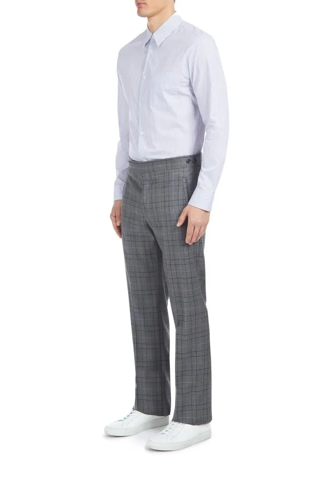 Gabriela Hearst Suits Men Sebastian Pant In BlueGrey Check Virgin Wool