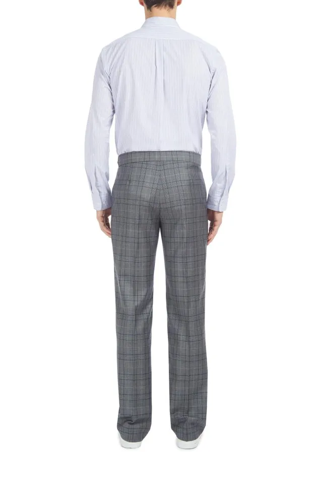 Gabriela Hearst Suits Men Sebastian Pant In BlueGrey Check Virgin Wool