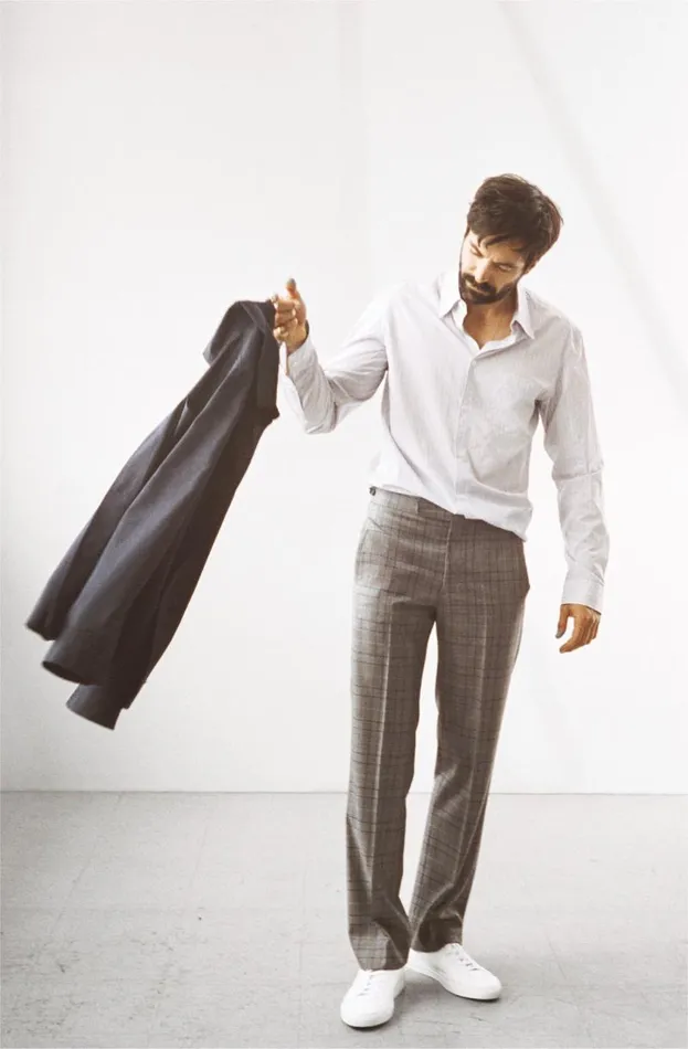 Gabriela Hearst Suits Men Sebastian Pant In BlueGrey Check Virgin Wool