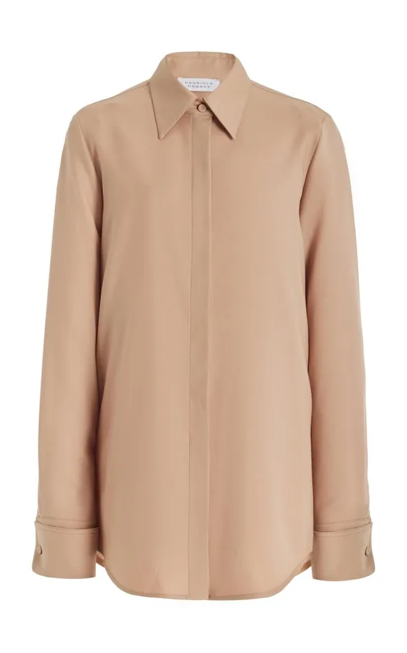 Gabriela Hearst Suits Women Etlin Shirt In Camel Virgin Wool Twill