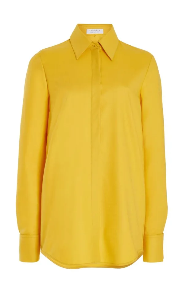 Gabriela Hearst Suits Women Etlin Shirt In Golden Birch Superfine Wool