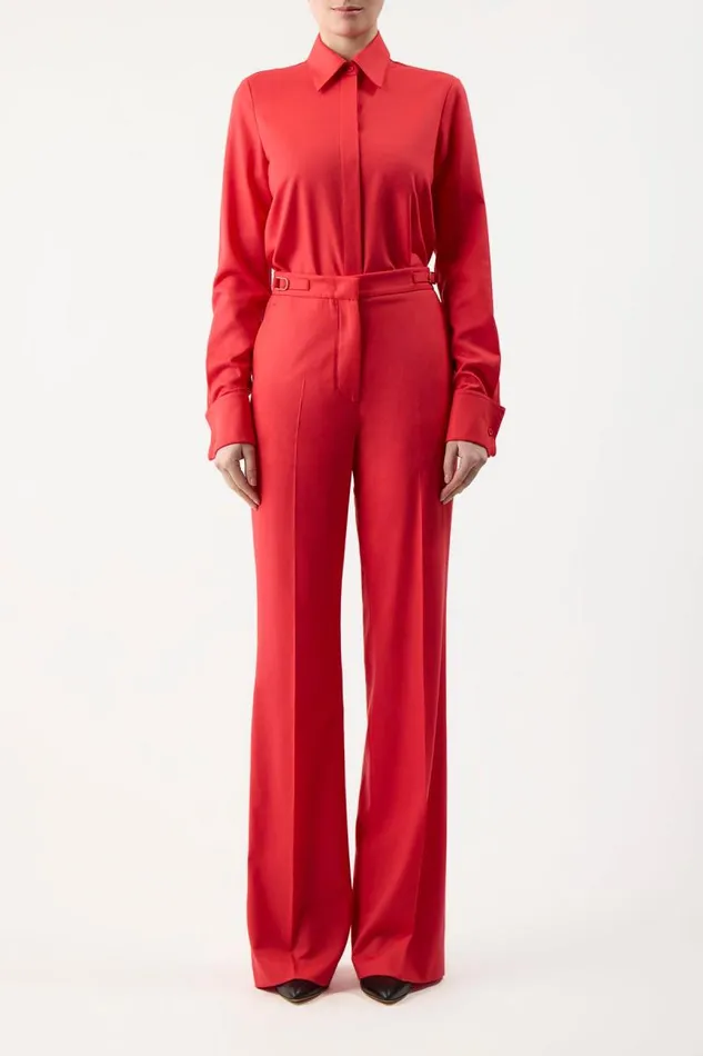 Gabriela Hearst Suits Women Etlin Shirt In Red Topaz Superfine Wool