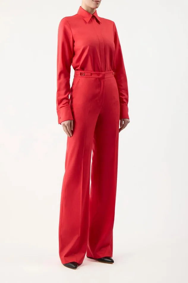 Gabriela Hearst Suits Women Etlin Shirt In Red Topaz Superfine Wool