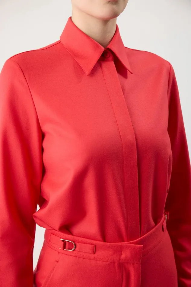 Gabriela Hearst Suits Women Etlin Shirt In Red Topaz Superfine Wool