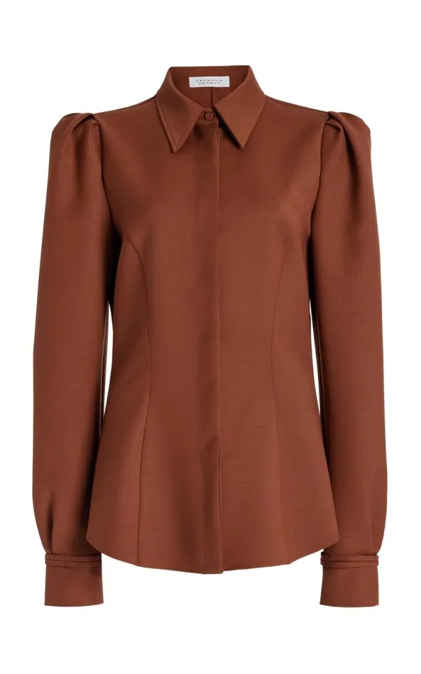 Gabriela Hearst Suits Women Talbot Shirt In Cognac Sportswear Wool