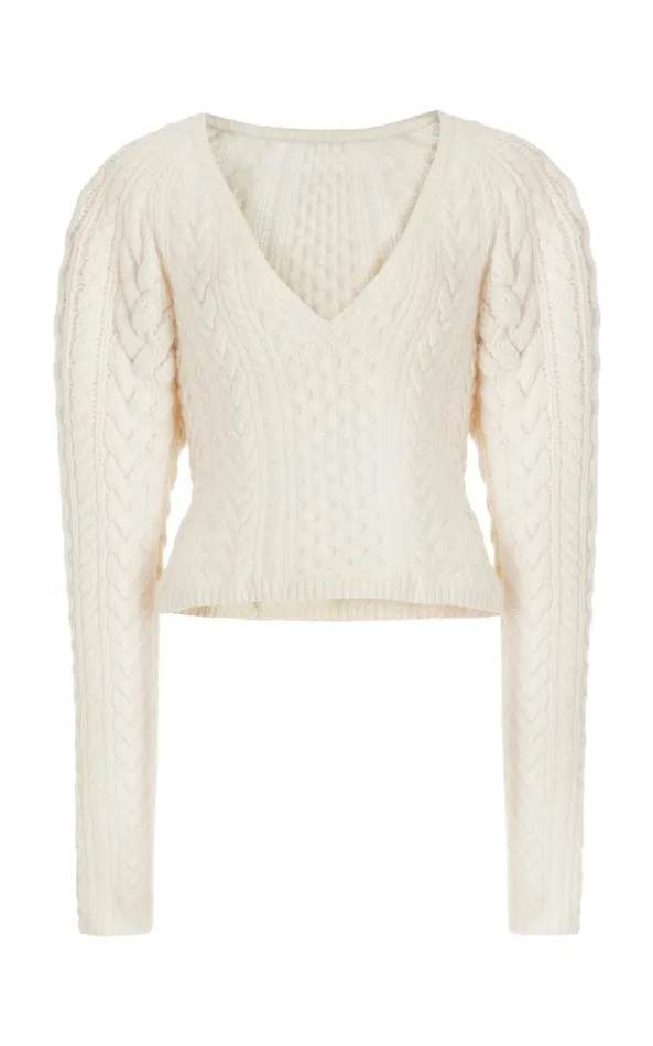 Gabriela Hearst Sweaters and Turtlenecks Women Arwel Knit Sweater In Ivory Cashmere Gabriela Hearst Sweaters and Turtlenecks Women Arwel Knit Sweater In Ivory Cashmere
