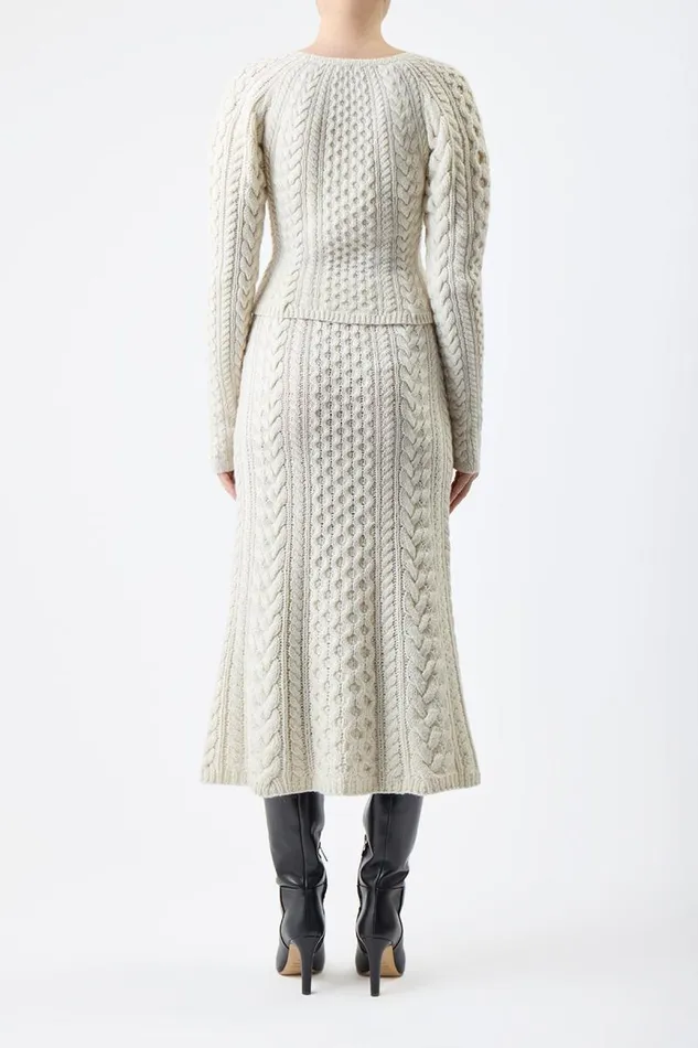 Gabriela Hearst Sweaters and Turtlenecks Women Arwel Knit Sweater In Ivory Cashmere