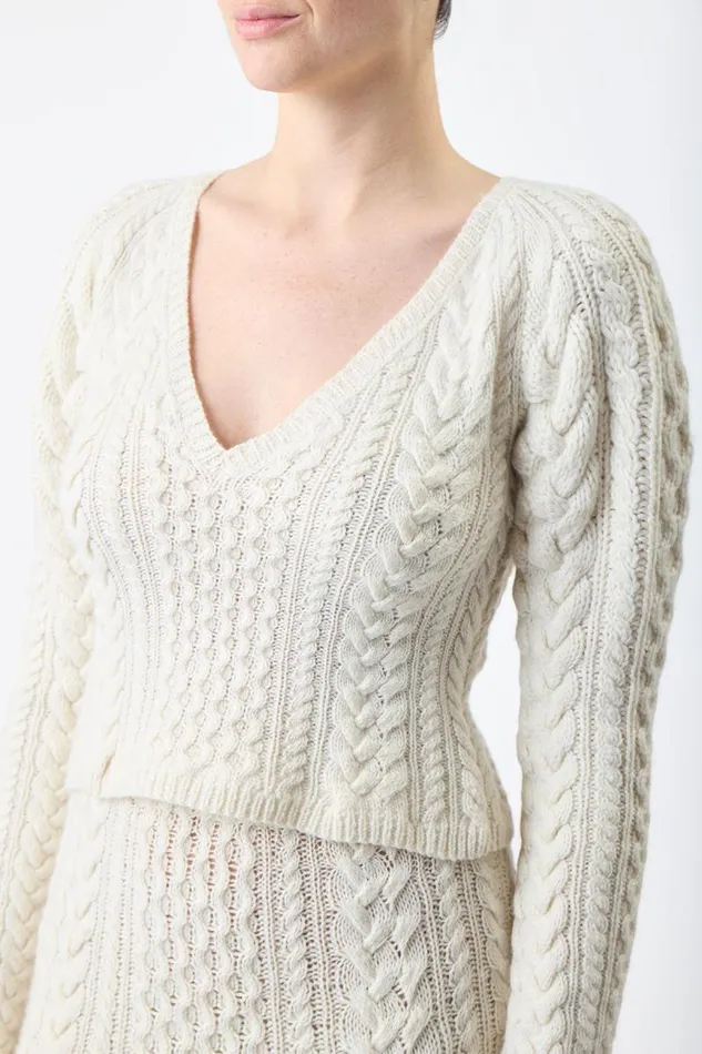 Gabriela Hearst Sweaters and Turtlenecks Women Arwel Knit Sweater In Ivory Cashmere