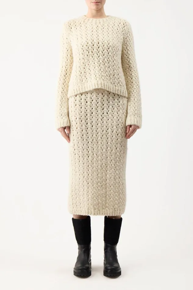 Gabriela Hearst Sweaters and Turtlenecks Women Bower Knit Sweater In Ivory Welfat Cashmere