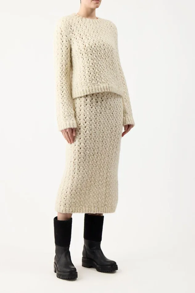 Gabriela Hearst Sweaters and Turtlenecks Women Bower Knit Sweater In Ivory Welfat Cashmere