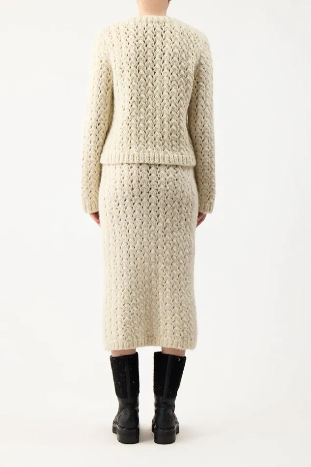 Gabriela Hearst Sweaters and Turtlenecks Women Bower Knit Sweater In Ivory Welfat Cashmere