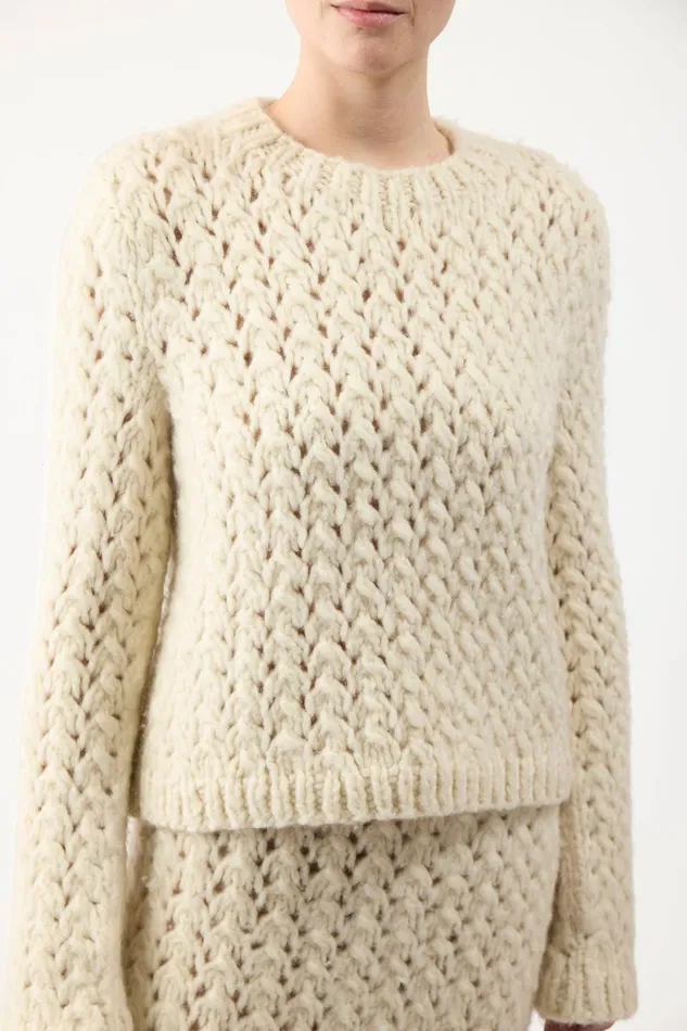 Gabriela Hearst Sweaters and Turtlenecks Women Bower Knit Sweater In Ivory Welfat Cashmere