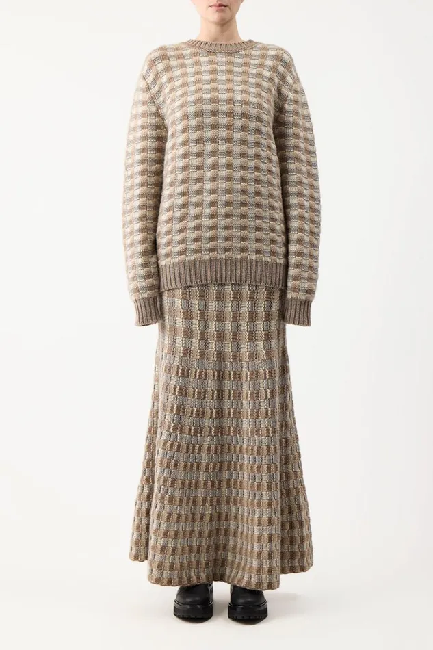 Gabriela Hearst Sweaters and Turtlenecks Women Chez Knit Sweater In Ivory Multi Cashmere