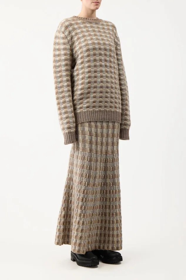 Gabriela Hearst Sweaters and Turtlenecks Women Chez Knit Sweater In Ivory Multi Cashmere