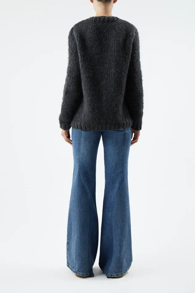 Gabriela Hearst Sweaters and Turtlenecks Women Clarissa Knit Sweater In Charcoal Welfat Cashmere