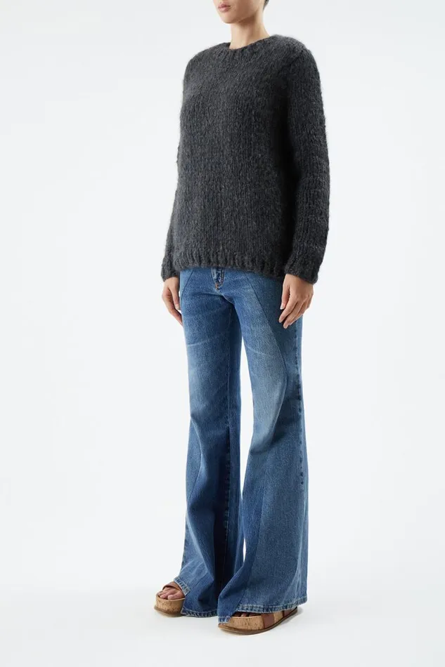 Gabriela Hearst Sweaters and Turtlenecks Women Clarissa Knit Sweater In Charcoal Welfat Cashmere