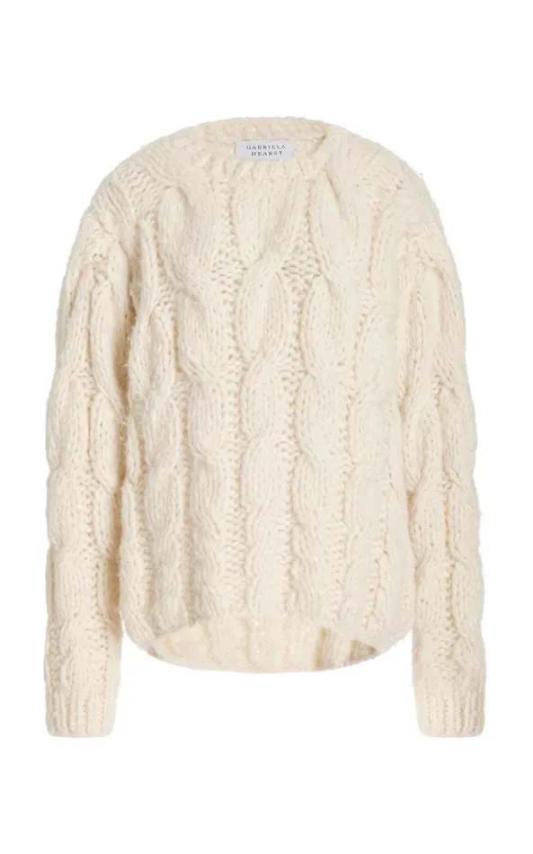 Gabriela Hearst Sweaters and Turtlenecks Women Ember Knit Sweater In Ivory Welfat Cashmere Gabriela Hearst Sweaters and Turtlenecks Women Ember Knit Sweater In Ivory Welfat Cashmere