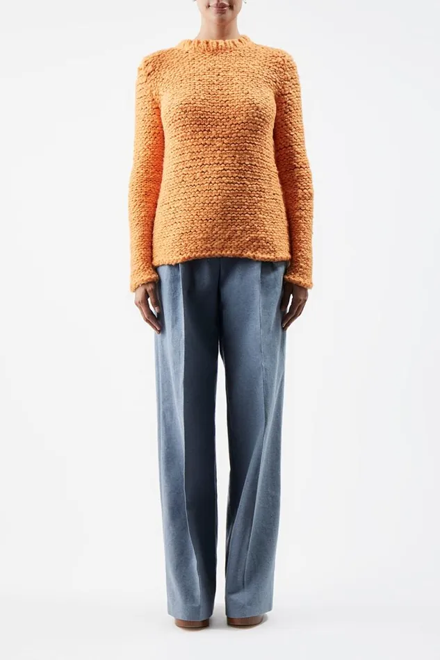 Gabriela Hearst Sweaters and Turtlenecks Women Larenzo Knit Sweater In Fluorescent Orange Welfat Cashmere