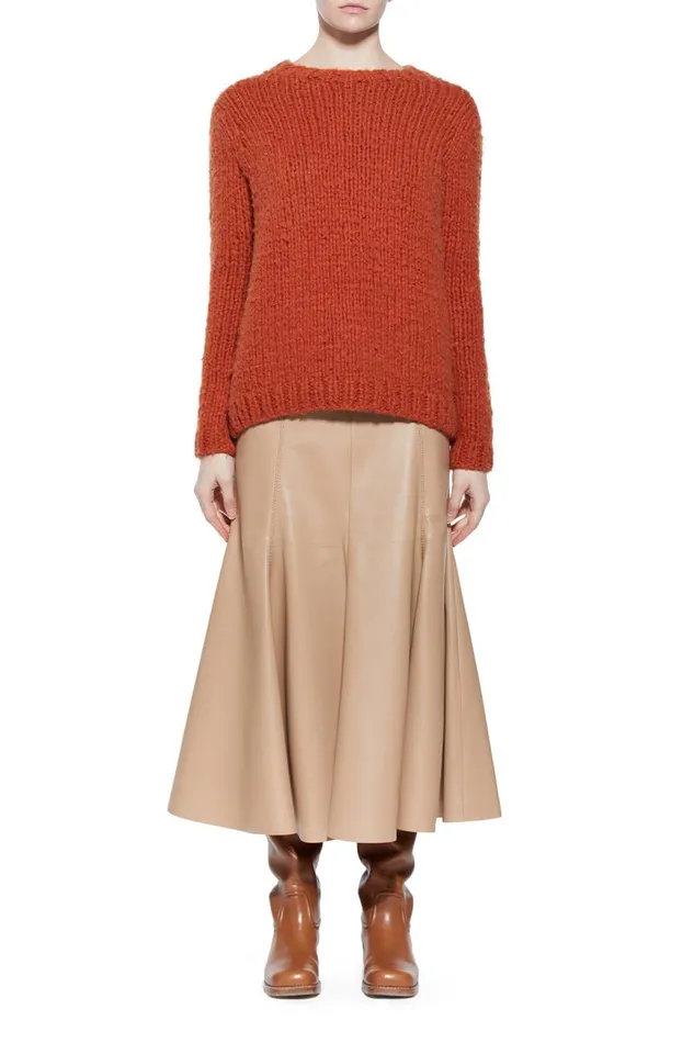 Gabriela Hearst Sweaters and Turtlenecks Women Lawrence Knit Sweater In Copper Welfat Cashmere
